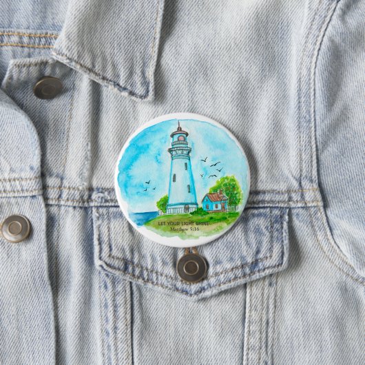 Leuchtturm Lass dein Light Shine Matthew 5:16 Button (Beispiel)