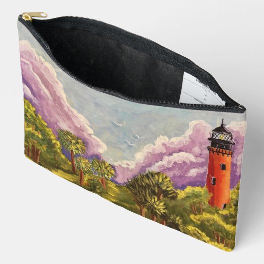 Leuchtturm: Lavendel Himmel Zubehörtasche (Offen)