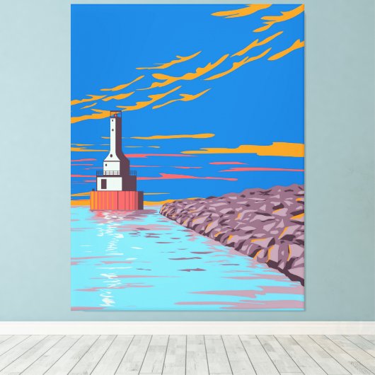 Leuchtturm Leinwanddruck (Insitu (Holzboden))