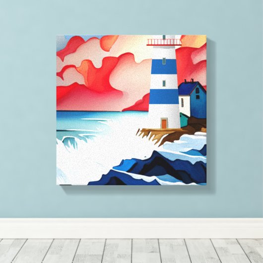 Leuchtturm Leinwanddruck (Insitu (Holzboden))