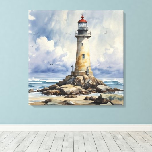 Leuchtturm Leinwanddruck (Insitu (Holzboden))