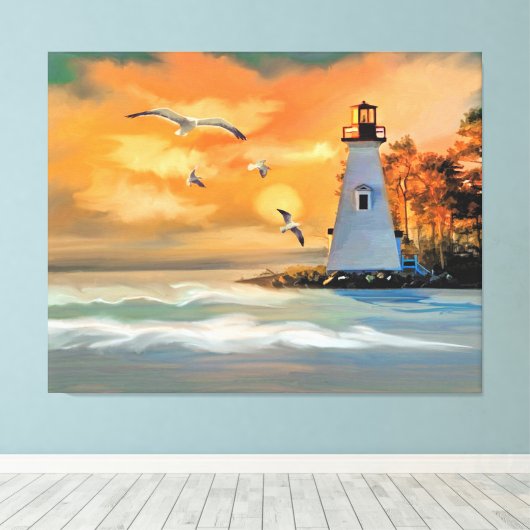 Leuchtturm Leinwanddruck (Insitu (Holzboden))