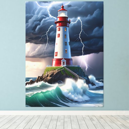 Leuchtturm Leinwanddruck (Insitu (Holzboden))