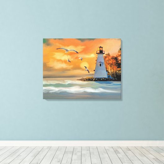Leuchtturm Leinwanddruck (Insitu (Holzboden))
