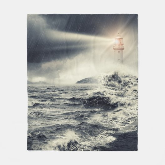 Leuchtturm-Leuchtfeuer Fleecedecke (Vorderseite)