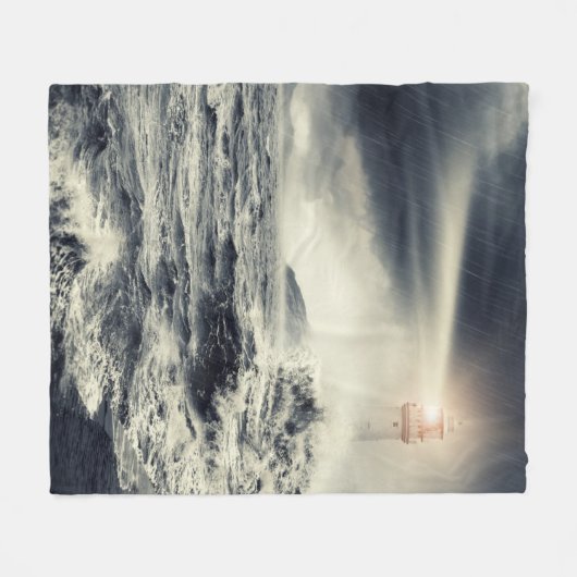 Leuchtturm-Leuchtfeuer Fleecedecke (Vorderseite (Horizontal))