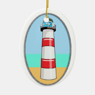 Leuchtturm-Leuchtfeuer Keramik Ornament