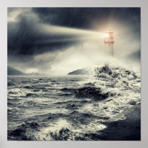 Leuchtturm-Leuchtfeuer Poster