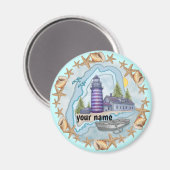 Leuchtturm Maine Shells Magnet (Vorderseite/Rückseite)