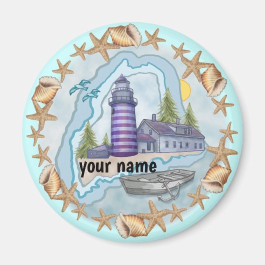Leuchtturm Maine Shells Magnet (Vorne)