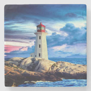 Leuchtturm - Marmor-Untersetzer Steinuntersetzer