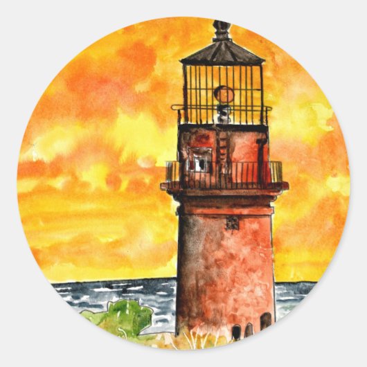 Leuchtturm Marthas Runder Aufkleber (Vorderseite)