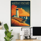Leuchtturm Martha's Vineyard  Poster (Heimbüro)