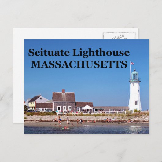 Leuchtturm, Massachusetts Postkarte (Vorne/Hinten)