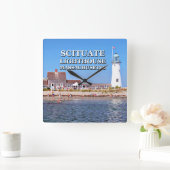 Leuchtturm, Massachusetts Quadratische Wanduhr (Zuhause)