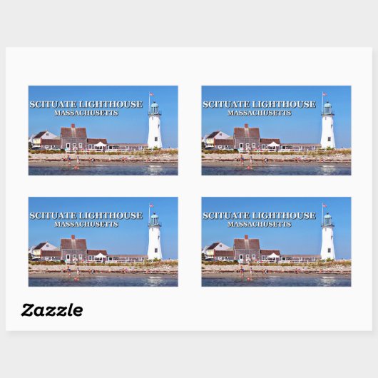 Leuchtturm, Massachusetts Rechteckiger Aufkleber (Blatt)