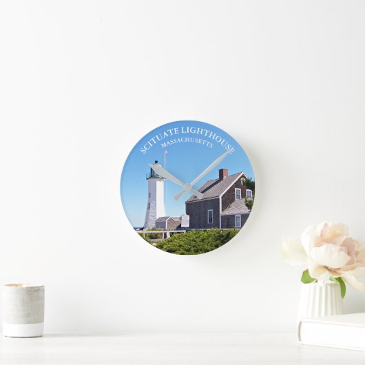 Leuchtturm Massachusetts Wall Clock Runde Wanduhr (Zuhause)