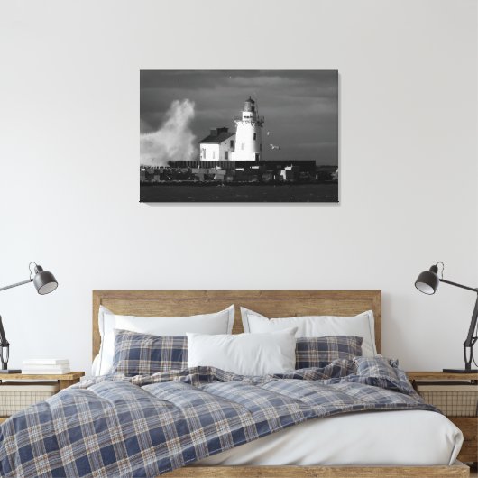 Leuchtturm Mist Canvas Print Leinwanddruck (Insitu (Schlafzimmer))