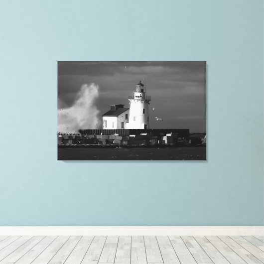 Leuchtturm Mist Canvas Print Leinwanddruck (Insitu (Holzboden))