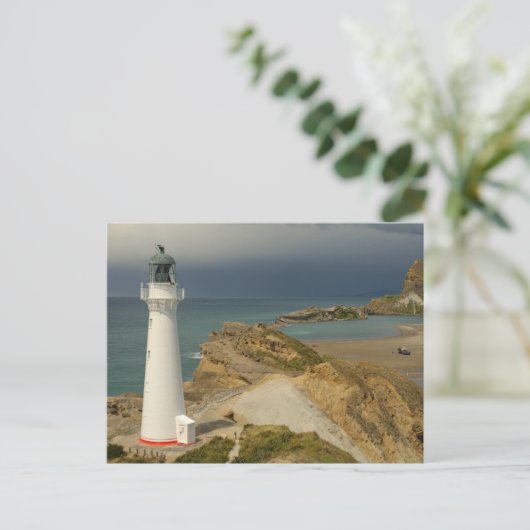 Leuchtturm mit Blick auf den Ozean Postkarte (Stehend Vorderseite)