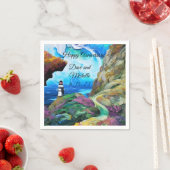 Leuchtturm mit Blick aufs Meer Serviette (Beispiel)