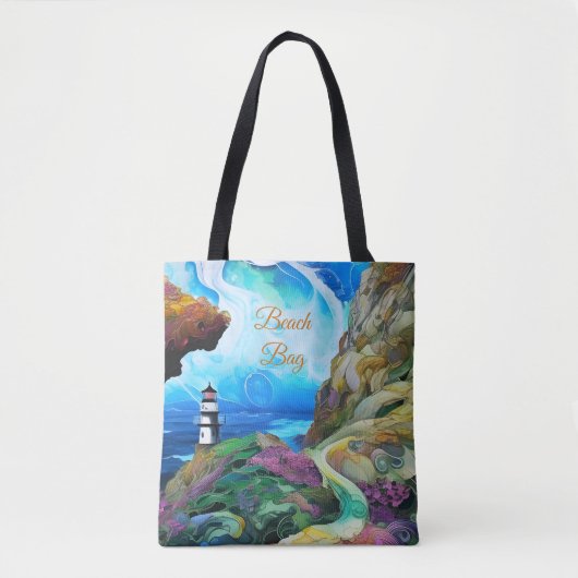 Leuchtturm mit Blick aufs Meer Tasche (Vorderseite)