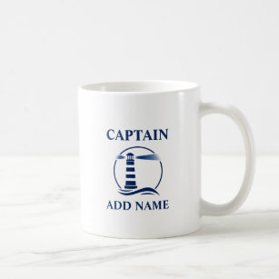 Leuchtturm mit dem Namen des Kapitäns oder Bootes Kaffeetasse
