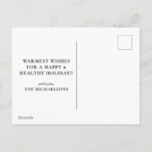 Leuchtturm mit einem Weihnachtskranz Feiertagspostkarte (Rückseite)