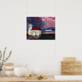 Leuchtturm mit Fähre Poster (Küche)