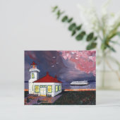 Leuchtturm mit Fähre Postkarte (Stehend Vorderseite)