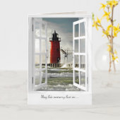 Leuchtturm mit großem Beileid Karte (Gelbe Blume)