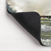 Leuchtturm mit großer Welle Mousepad (Ecke)