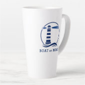 Leuchtturm mit Ihrem Boot oder Name 2 Seite groß Milchtasse (Rechte Ecke)