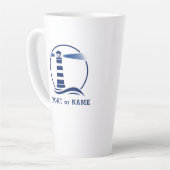 Leuchtturm mit Ihrem Boot oder Name 2 Seite groß Milchtasse (Linke Ecke)