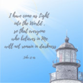 Leuchtturm mit John 12:46 Aufkleber (Vorderseite)