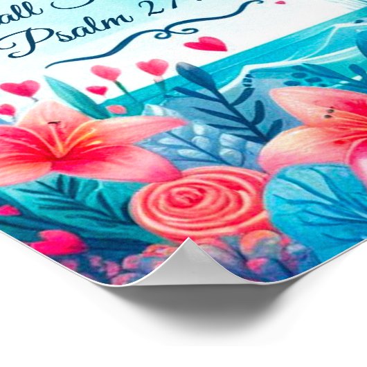 Leuchtturm mit Psalm 27:1, Inspirationspopster Poster (Ecke)