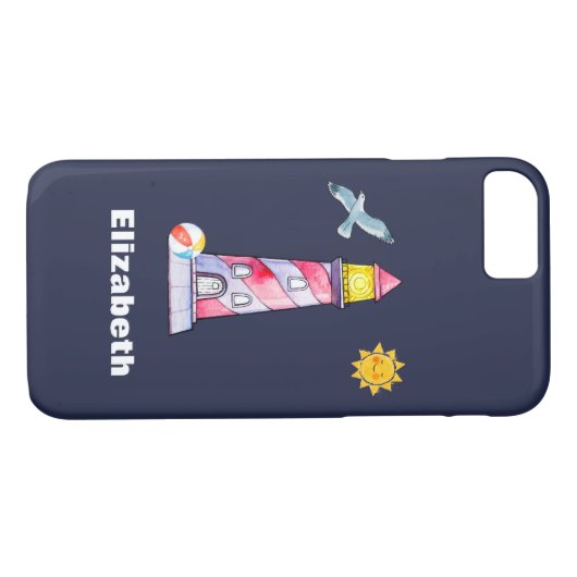 Leuchtturm mit rotem Streifen Case-Mate iPhone Hülle (Rückseite (Horizontal))