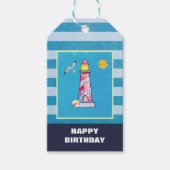 Leuchtturm mit rotem Streifen Geschenkanhänger (Vorderseite)