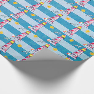 Leuchtturm mit rotem Streifen Geschenkpapier
