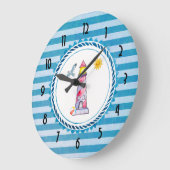 Leuchtturm mit rotem Streifen Große Wanduhr (Winkel)