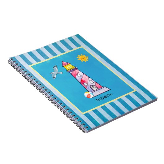 Leuchtturm mit rotem Streifen Notizblock (Rechte Seite)