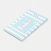 Leuchtturm mit rotem Streifen Post-it Klebezettel (angewinkelt)