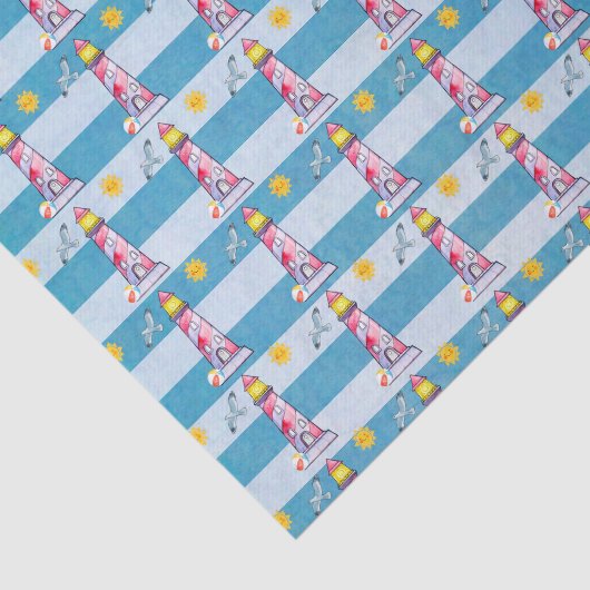 Leuchtturm mit rotem Streifen Seidenpapier (Ausschnitt)