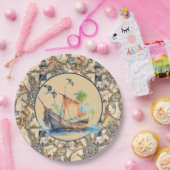 Leuchtturm mit Schiff Pappteller (Party)