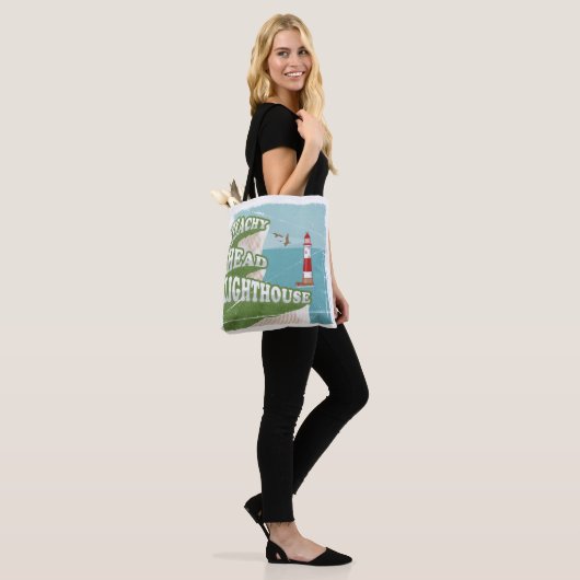 Leuchtturm mit Strandkopf Retroposter Tasche (Am Model)
