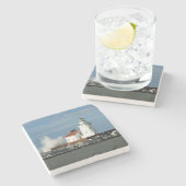 Leuchtturm mit Wave Stone Untersetzer (Seitenansicht)