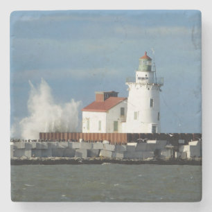 Leuchtturm mit Wave Stone Untersetzer