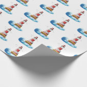 Leuchtturm mit Welle Geschenkpapier (Ecke)