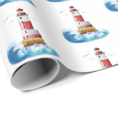 Leuchtturm mit Welle Geschenkpapier (Rolleneckpunkt)