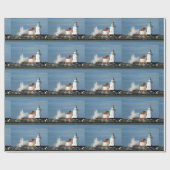 Leuchtturm mit Wellen-Packpapier Geschenkpapier (Flach)